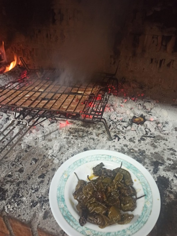 Churasco con pimientos de Padrón Churasco con pimientos de Padrón