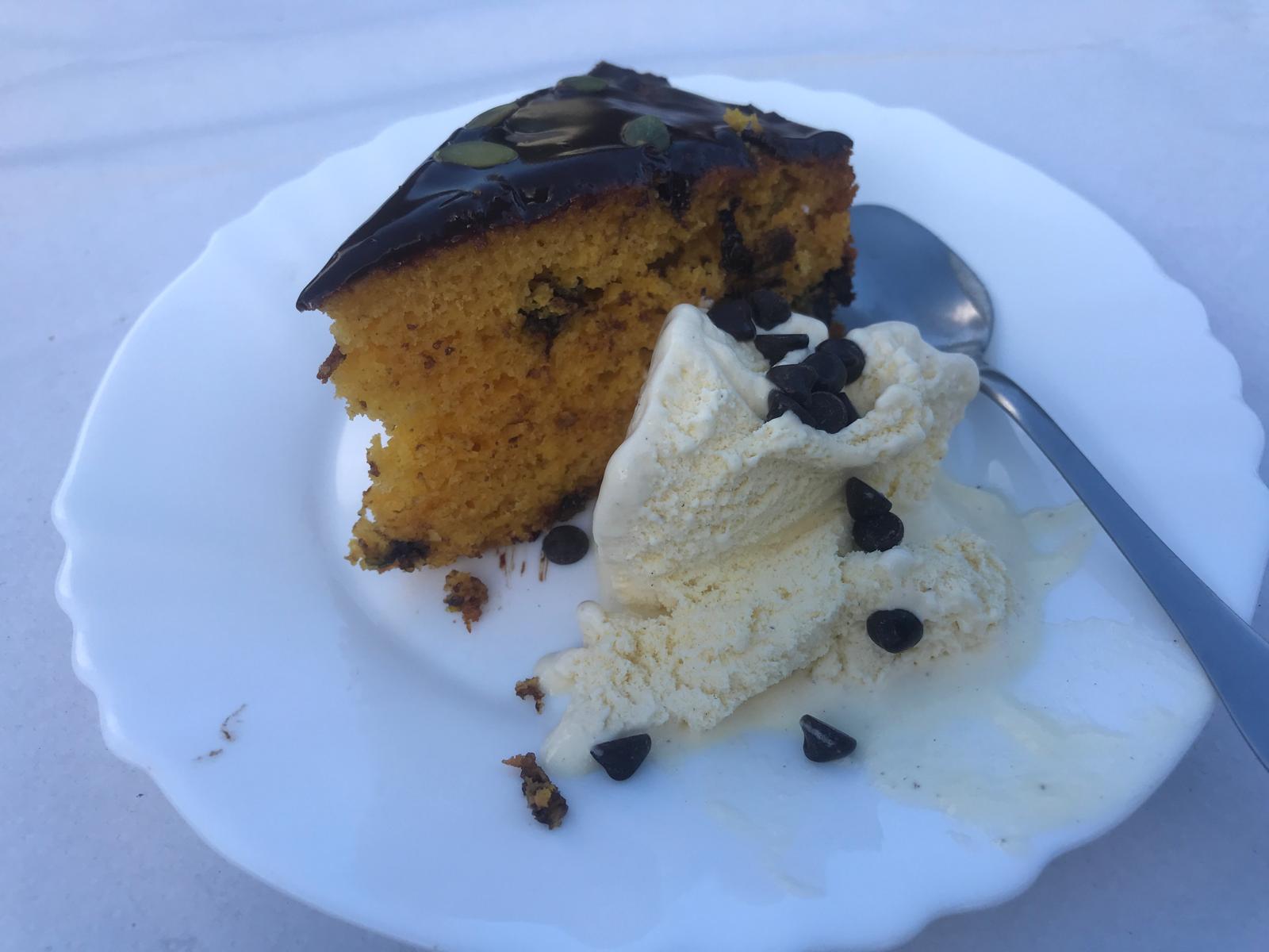 Receta de bizcocho de calabaza y chocolate 