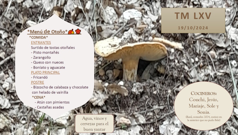 Menú de la 65 Menú de la 65