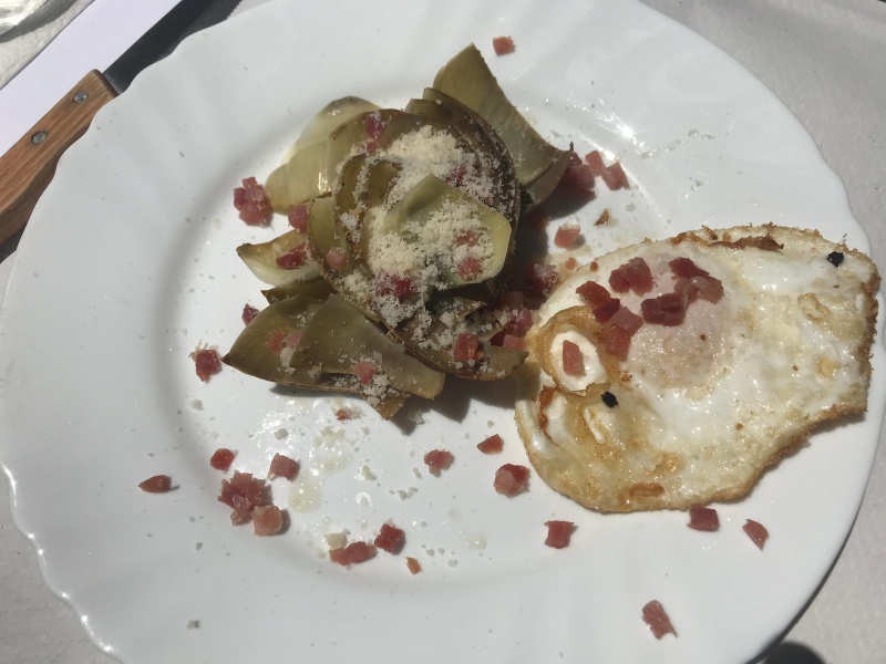 Receta de flor de alcachofa con huevo frito Receta de flor de alcachofa con huevo frito