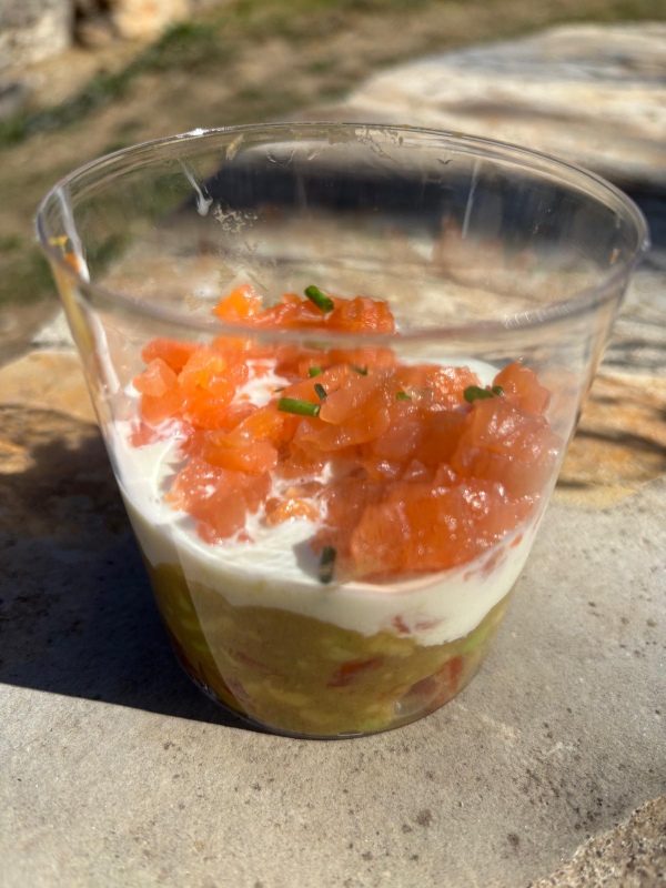 Vasitos de aguacate y salmón