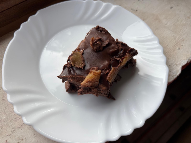 Manzana asada con chocolate